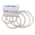 Fashion Earrings 6 Pair - Gold