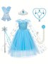 Dreamy Princess Tutu Dress With Accessories Set Girl's Dress Up For Party Performance Carnival Gift Prom