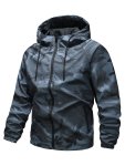 Men's Casual Camouflage Pattern Print Hooded Jacket Autumn & Winter Windproof Jacket