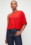 Edit V l Asymmetrical Drape Top - Red