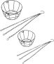Metal Iron Hanging Planter Basket 2 Pcs Small Medium Black Wire Flower Pots