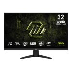 Msi Mag 325QF E18V 32-INCH Wqhd 2560×1440 180HZ Rapid Va 0.5MS Response Adaptive-sync – New