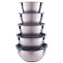 Set Of 5 Stainless Steel Mixing Bowls With Non-slip Silicon Bottom And Lid
