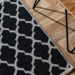 Handwoven Jacquard Rug 50 X 80CM - Moroccan - Black