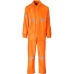 Outdoor Hi-viz Reflective Polyester pvc Rainsuit Orange