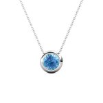 DESTINY Moon March aquamarine Birthstone Necklace With Swarovski Crystals