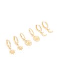 Goldair Gold Plated Diamante Celestial Huggie Earrings 3-PACK