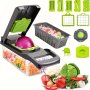 6/16PCS/SET Vegetable Chopper Multifunctional Fruit Slicer Manual Food Grater Vegetable Slicer Cutter With Container Onion Mincer Chopper Household Potato Shredder Kitchen Stuff Kitchen Gadgets