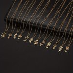 1PC Fashion Stainless Steel Birthday Month Flower Necklace Rose Daisy Pendant Necklace For Men And Women