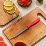 Rounded Serrated Knife Red