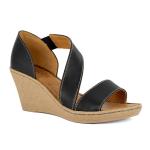 Nompempe Leather Wedge Sandal - Black - 8
