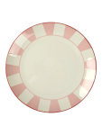 Pink And White Striped Dinner Plate - One Size Pink