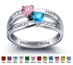 N275-CRI102000 - 925 Sterling Silver Personalized Couples Promise Ring