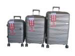 Smte Unbreakable Travel Luggage 3 Piece Suitcases Spinner Brown With Keychain