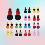 Creative Dangle Earrings Simple Geometric Round Contrasting Color Design Unique Statement Female Ear Ornaments Vocation Style