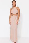 Halter Neck Co-ord Beach Set - Beige