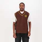 Heritage Crochet Vest-chocolate - 2XL