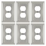 Dyekou Metal Wall Plate For Electrical Outlets Decorative Brushed Nickel Switch Plates Outlet Cover Light Switch Cover Plate 1-G