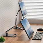 Portable Monitor Desk Holder Metal Stand 30.48-43.18 Cm Universal Expandable Display Base Vesa Mount External Vertical Screen Ex