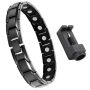 Men's Black Magnetic Stainless Steel Bracelet With Link Removal Tool