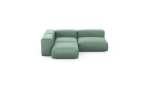 Three Module Corner Sofa - Velvet - Mint - 241CM X 199CM