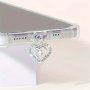 Sparkling Heart Crystal Anti-Dust Plug - Durable High-Quality Sealing Material Compatible With Samsung/Xiaomi Phones IPhone And Type-C Interface Devices