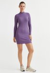 Ribbed Jersey Dress - Purple