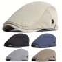 Men's Women Cotton Ivy Flat Cap Newsboy Hat Vintage Gatsby Cabbie Driving Beret Hat