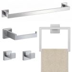 Jopofi 5 Piece Bathroom Towel Bar Set - SUS304 Stainless Steel Bath Towel Holder 23.6 Inch Towel Racks For Bathroom Wall Mounted