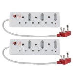 Zenith - 6 Way Multi-plug Surge 3 X 16A + 3 X 5A - Pack Of 2
