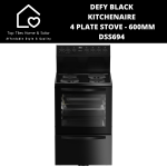 Defy Black Kitchenaire 4 Plate Stove - 600MM DSS694