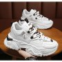 Men's Fashion Sneakers 2024 Trendy Breathable Running Shoes With Height Increase Casual Sports Dad Shoes For Men Low Top PU Upper Fabric Inner Round