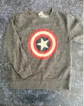 Marvel Blue Melange Captain America Sweater 8Y