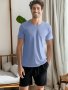 Men's Causal Pajama Multi-color Short Sleeve T-Shirt Comfy Essential New Sleep Tops For Summer