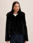 Piper Short Faux Fur Jacket - 16 Black