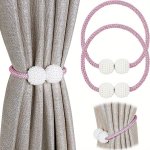 2PCS Magnetic Curtain Tiebacks - Elegant Gray Polyester Classic European Style For Home Decor