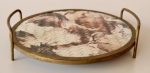 Round Floral Tray On Feet Metal 6X39.5CM
