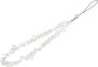 Pearl Beaded Phone Wrist Strap Anti-lost Lanyard With Natural Crystal Ston