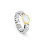 Extension Ring In Stainless Steel Mother Of Pearl Oval