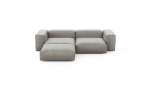 Three Module Chaise Sofa - Velvet - Light Grey - 272CM X 220CM