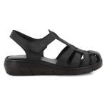 Hush Puppies Shilah Leather Closed Toe Sandal - Black - 8