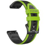 Elite 26MM Easyfit Two-tone Stripe Series Watch Strap For Garmin - Black lime