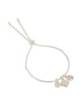 Silver Plated Cubic Zirconia Clover Charm Toggle Bracelet