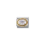 Composable Classic Link In Gold With White And Oval Stones