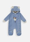 Puppy Print Velour Wadded Jumpsuit