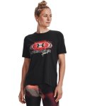 Women's Ua Sport Metal Logo Short Sleeve - Black Sm
