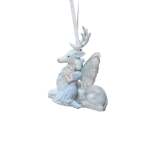 Polyresin Fairy With Reindeer 7.4X5X9.8CM