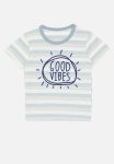 PoP Candy Good Vibes Striped Tee - Light Blue & Grey