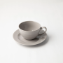 Jenna Clifford - Embossed Lines Cup & Saucer - Light Grey Set Of 4
