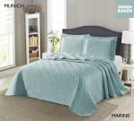 Simon Baker Munich Bedspread Marine Various Sizes - King - 270CM X 270CM + 2 Pillowcases 50CM X 70CM + 5CM Marine